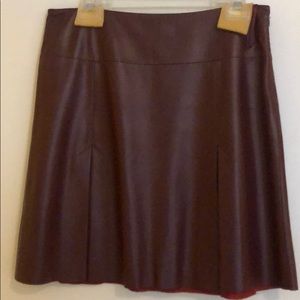 Beautiful genuine burgundy leather skirt